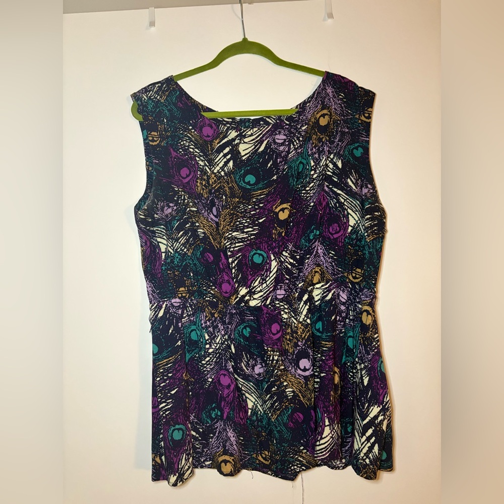 Peacock Feather Print Blouse